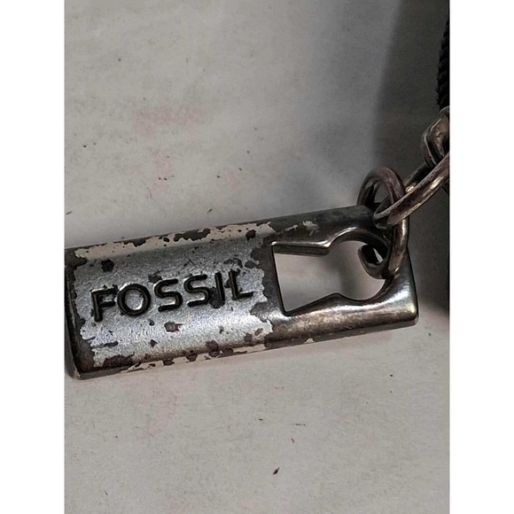 Fossil Black Leather Bifold Zip Around Wallet Organizer Zipper Has Wear - Picture 5 of 13